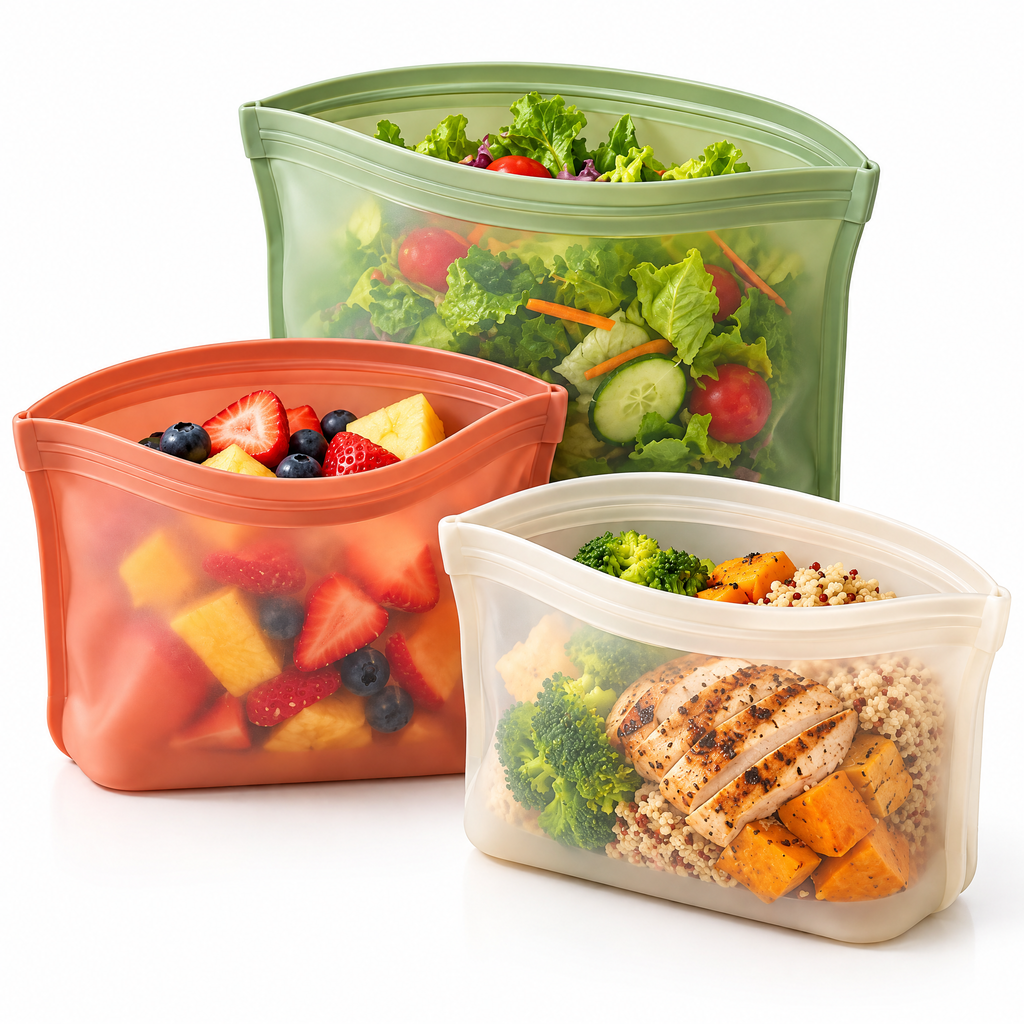 Tjuiy™ Reusable Silicone Food Storage Bag Set product view