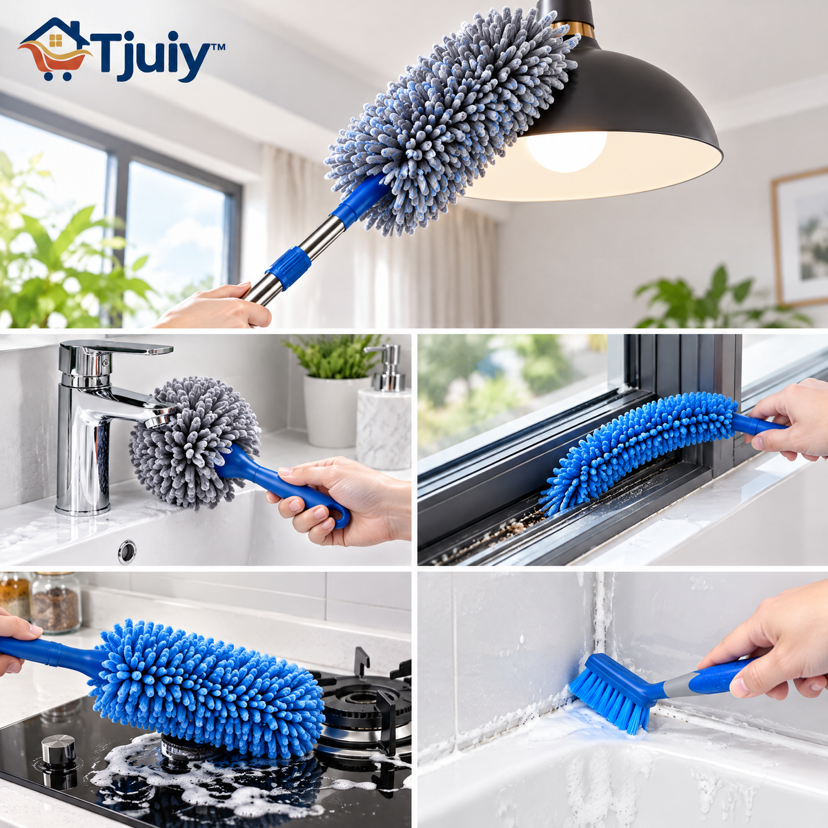 Tjuiy™ Extendable Microfiber Duster & Detail Brush Kit lifestyle scene