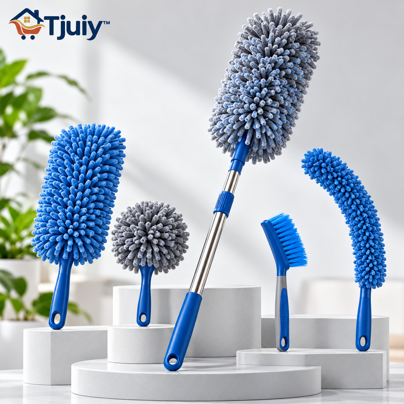 Tjuiy™ Extendable Microfiber Duster & Detail Brush Kit