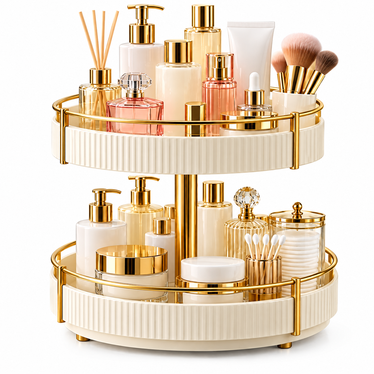 Tjuiy™ Two-Tier Rotating Vanity Organizer product view